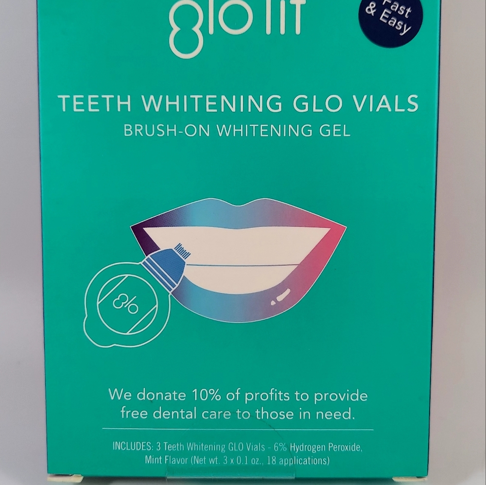Glo Lit Teeth Whitening 3 Vials 18 Applications Total Brush On Gel exp 2022